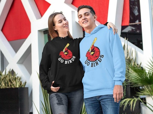 Go Cardinals Baseball Sweatshirt Hoodie with Cardinal Pride Yard Bird for Any Fan - Image 2