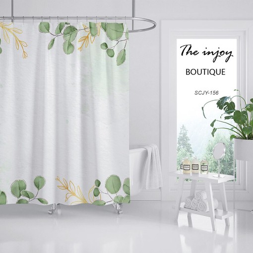 Go Sleek and Minimalist with Disney Green Vine Shower Curtain, Comes with Waterproof Fabric - Image 2