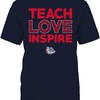 Gonzaga University Bulldogs Vintage Style Shirt with Peace Love Bulldogs Design