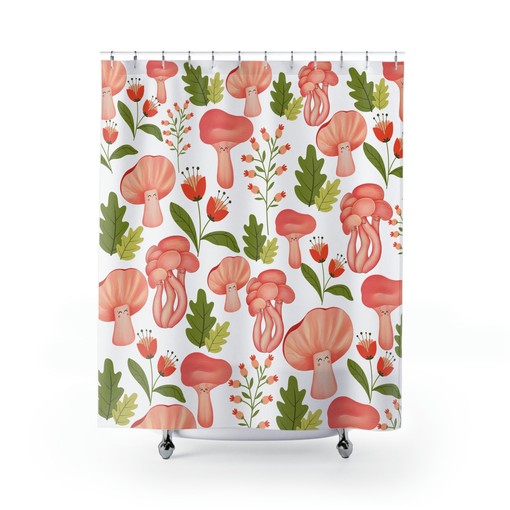Gothic Boho Mushroom Bathroom Curtain for Midcentury Modern Decor - Image 2
