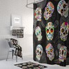 Gothic Day of the Dead Skull Shower Curtain - Bold Gothic Decorative Touch for Your Bathroom