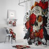 Gothic Skull Shower Curtain with Unique Bathroom Decor for Dark Glamour
