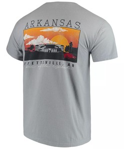 Gray Arkansas Razorbacks Comfort Colors Campus Scenery T-Shirt - Hogs Shirt Gifts for Razorbacks Lovers