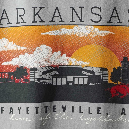Gray Arkansas Razorbacks Comfort Colors Campus Scenery T-Shirt - Hogs Shirt Gifts for Razorbacks Lovers - Image 2