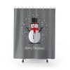 Gray Christmas Holiday Snowman Shower Curtain - Add a Subtle Touch of Festivity
