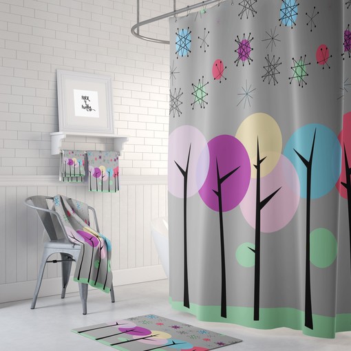 Gray Mid Century Modern Shower Curtain: Sleek and Modern Bathroom Upgrade