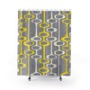Gray Mid Century Modern Shower Curtain, Vintage Retro Apartment Bathroom Decor