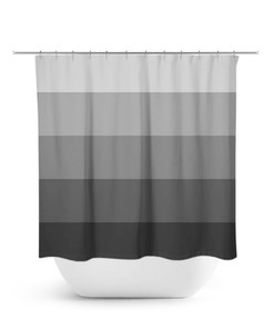 Gray Stripe Geometric Shower Curtain, Contemporary Minimalist Bathroom Decor