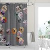 Gray and Multi-Color Geometric Minimalist Cutouts Shower Curtain, Neutral Modern Bath Decor