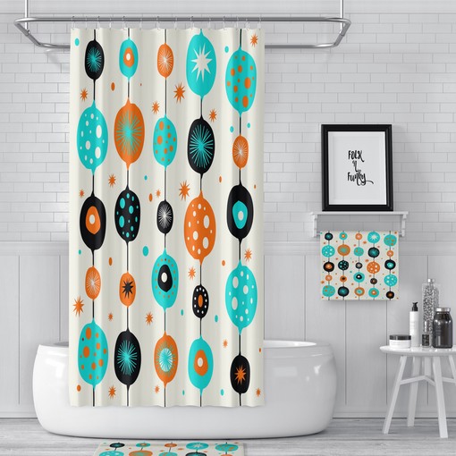 Great Bathroom Decor Idea Mid Century Modern Optional Theme Shower Curtain - Image 2