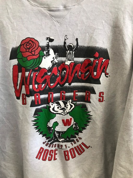 Great NCAA Gift for Fans: Vintage University of Wisconsin Badgers Rose Bowl Sweatshirt - Image 3