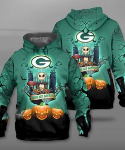 Green Bay Packers Halloween All Over Print 3D Hoodie with Festive Halloween Design