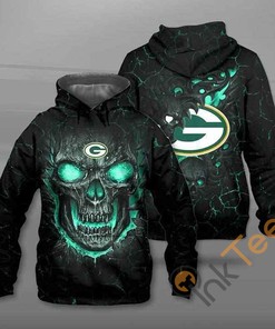 Green Bay Packers Lava Skull All-Over Print 3D Hoodie for Men and Women