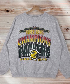 Green Bay Packers Vintage Style Crew Neck Sweatshirt Sweater Pullover, NFL