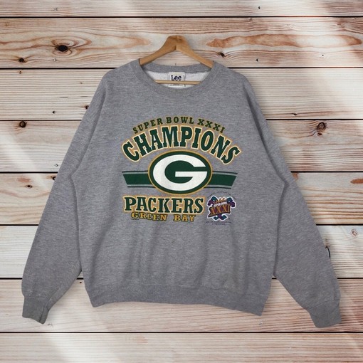 Green Bay Packers Vintage Style Crewneck Sweatshirt, Green Bay Packers Sweater Pullover