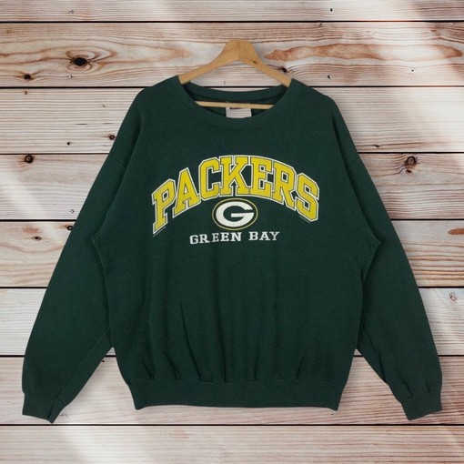 Green Bay Packers Vintage Style Crewneck Sweatshirt, Green Bay Packers Sweater Pullover Hoodie