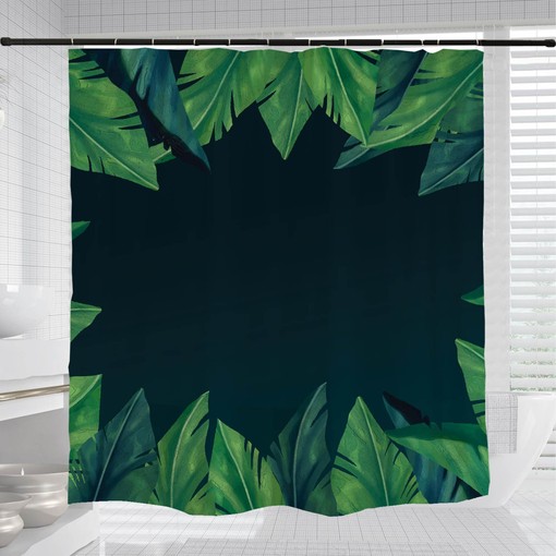 Green Leaves Boho Shower Curtain for Bathroom Decoration - Image 3