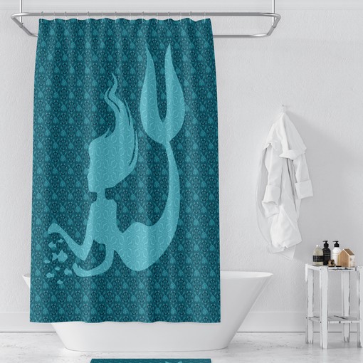 Green Mermaid Shower Curtain, Add Charm to Your Bathroom Decor | restroom shower curtains - Image 2