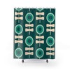 Green Mid Century Modern Shower Curtain, Retro Bathroom Decor Accessories
