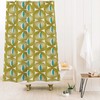 Green Retro Geometric Shower Curtain | Mid Century Modern Bath Decor | Restroom Shower Curtains