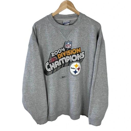 Grey Steelers 2004 Champions Vintage Sweatshirt T-Shirt - Ideal NFL Fan Apparel