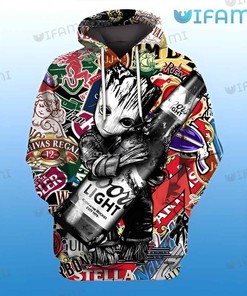 Groot Coors All Over Print 3D Hoodie for Beer Lovers