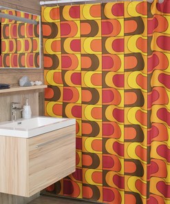 Groovy 60's 70's Hippie Shower Curtain, Retro Bathroom Accessory for a Unique Vintage Bathroom Decor