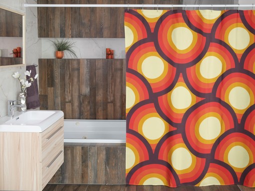 Groovy 60's 70's Hippie Shower Curtain, Retro Bathroom Decor with a Boho Touch