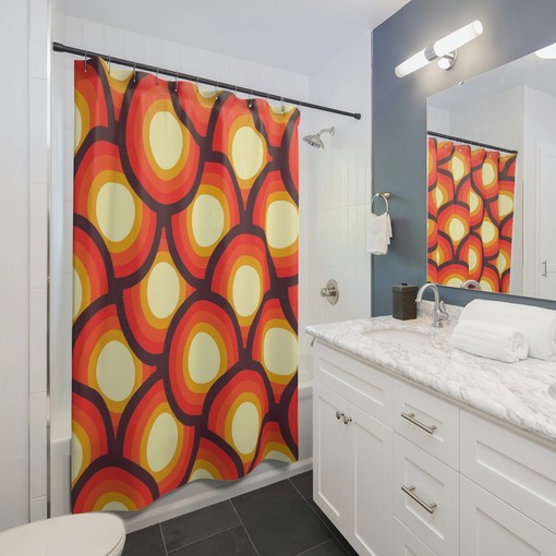 Groovy 60's 70's Hippie Shower Curtain, Retro Bathroom Decor with a Boho Touch - Image 4