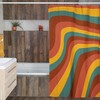 Groovy 60's 70's Retro Shower Curtain with Vibrant Colors and Designs for Hippie Bathroom Accessory.