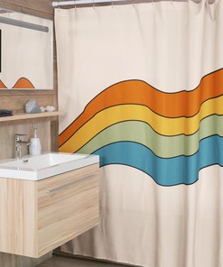 Groovy Hippie Flower Shower Curtain, Retro 60's Bathroom Decor