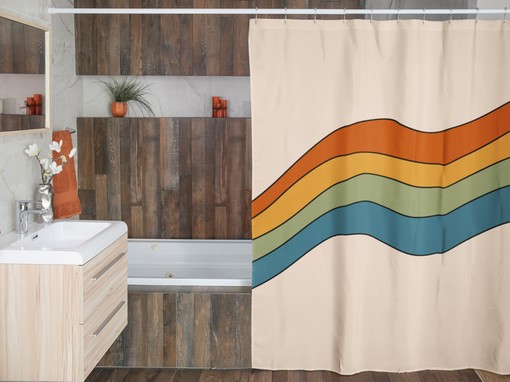 Groovy Hippie Flower Shower Curtain, Retro 60's Bathroom Decor - Image 2