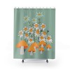 Groovy Mushroom 70's Shower Curtain with Indie Wild Flower and Daisy Design