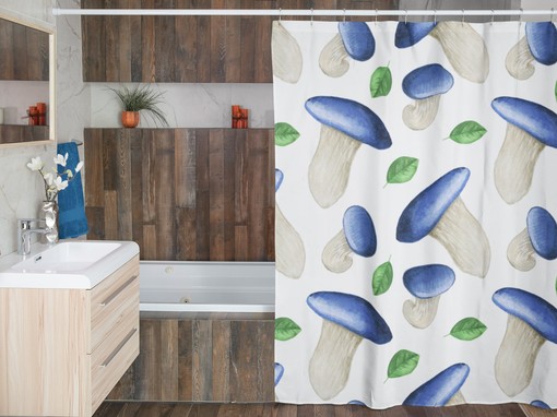 Groovy Mushroom Home Decor Shower Curtain - 60's 70's Hippie Bathroom Accessory