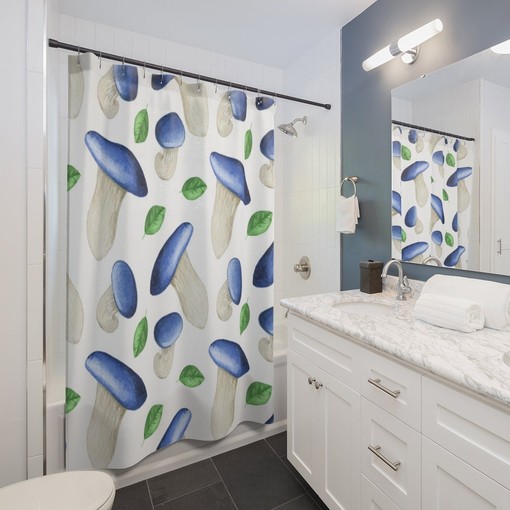 Groovy Mushroom Home Decor Shower Curtain - 60's 70's Hippie Bathroom Accessory - Image 3