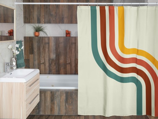 Groovy Psychedelic Boho Shower Curtain, Quirky Retro Curtain for Cool Bathroom - Image 4