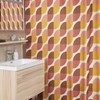 Groovy Retro Geometric Shower Curtain, Boho 60's 70's Hippie Bathroom Accessory for Vintage Bathroom Decor