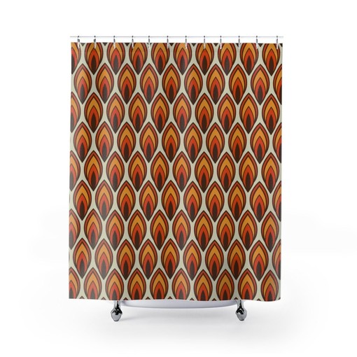 Groovy Retro Shower Curtain - Hippie Bathroom Accessory with Vibrant Colors and Designs - Image 2