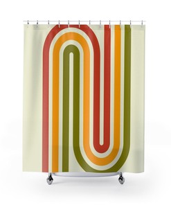 Groovy Retro Shower Curtain, Hippie Inspired Bathroom Decor
