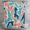 Grunge Triangles Modern Kids Shower Curtain, Soft Colored Geometric Bath Decor