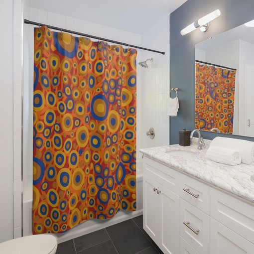 Gustav Klimt Shower Curtain with Artistic Art Print Design for Elegant Decor - Image 2