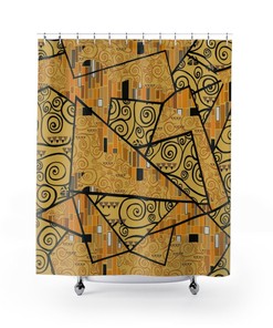 Gustav Klimt Shower Curtain with Artistic Art Print and Chic Design