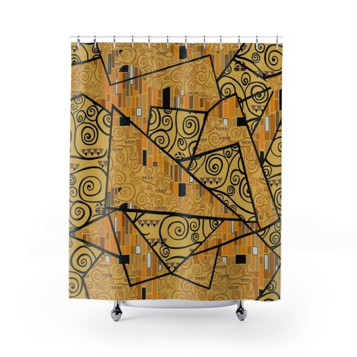 Gustav Klimt Shower Curtain with Artistic Art Print and Chic Design