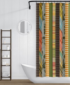 Gypsy Autumn Boho Shower Curtain Set with Optional Mat and Towel