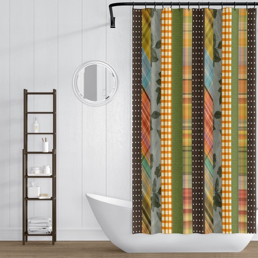 Gypsy Autumn Boho Shower Curtain Set with Optional Mat and Towel