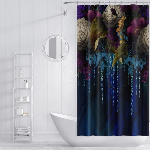 Gypsy Enchantment Shower Curtain with Unique Boho Floral Print - Image 2