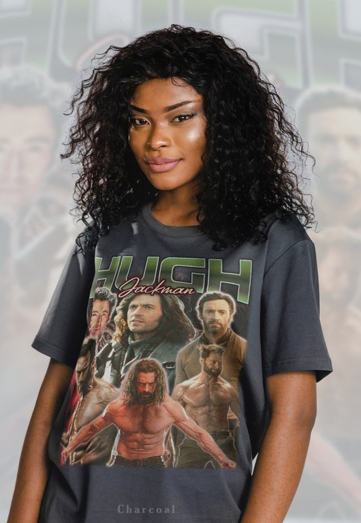 HUGH JACKMAN Vintage Homage Tshirt, Australian Actor Retro 90s Sweater, X-Men Fan Tees, Hugh Jackman Merch Collection