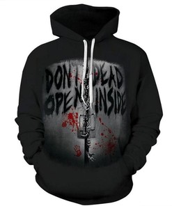 Halloween Bloody Door All Over Print 3D Hoodie with Scary Halloween Design