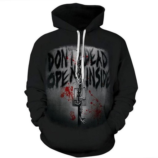 Halloween Bloody Door All Over Print 3D Hoodie with Scary Halloween Design