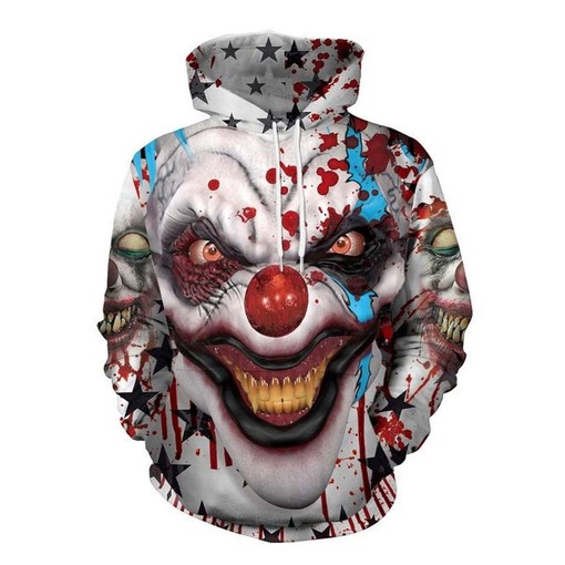 Halloween Clown Face Print All Over Print 3D Hoodie with Unique Halloween Design